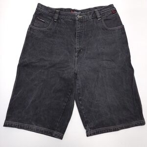 FUBU‎ Denim Shorts Men's 40 Baggy Vintage 90's Y2K Dark Gray Medium Wash